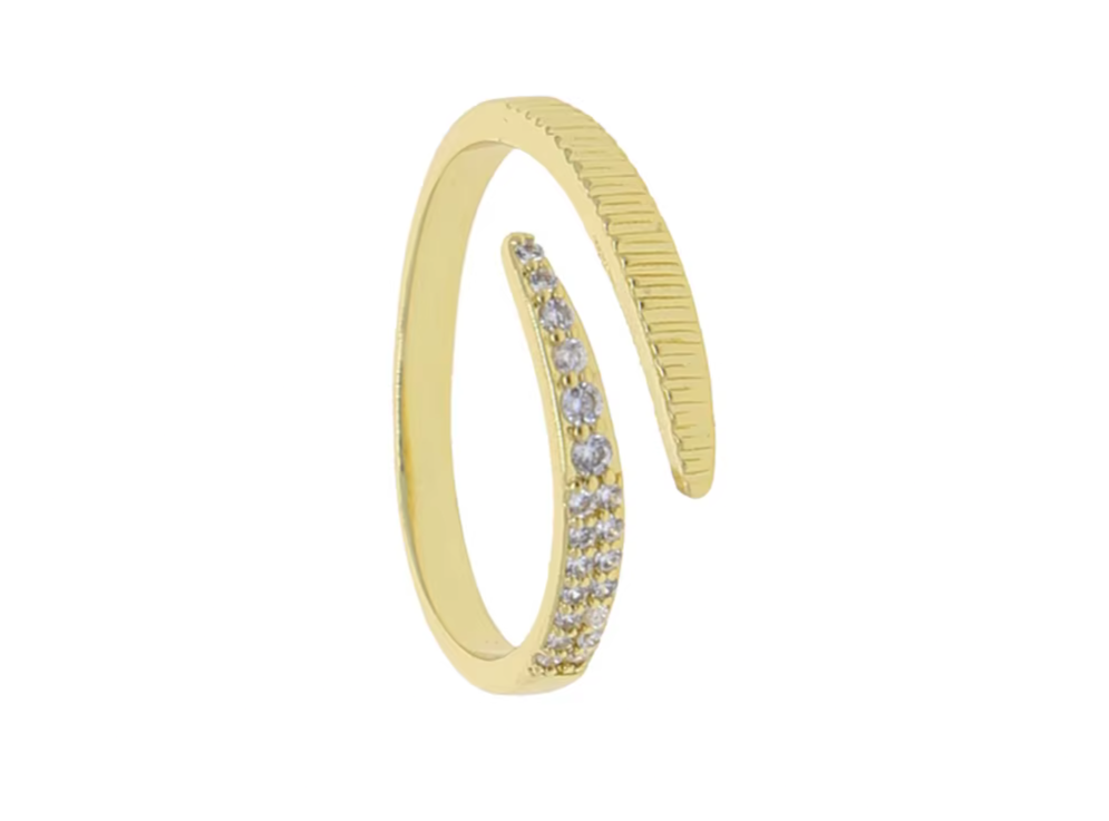 Shiny Pave Heart Ring