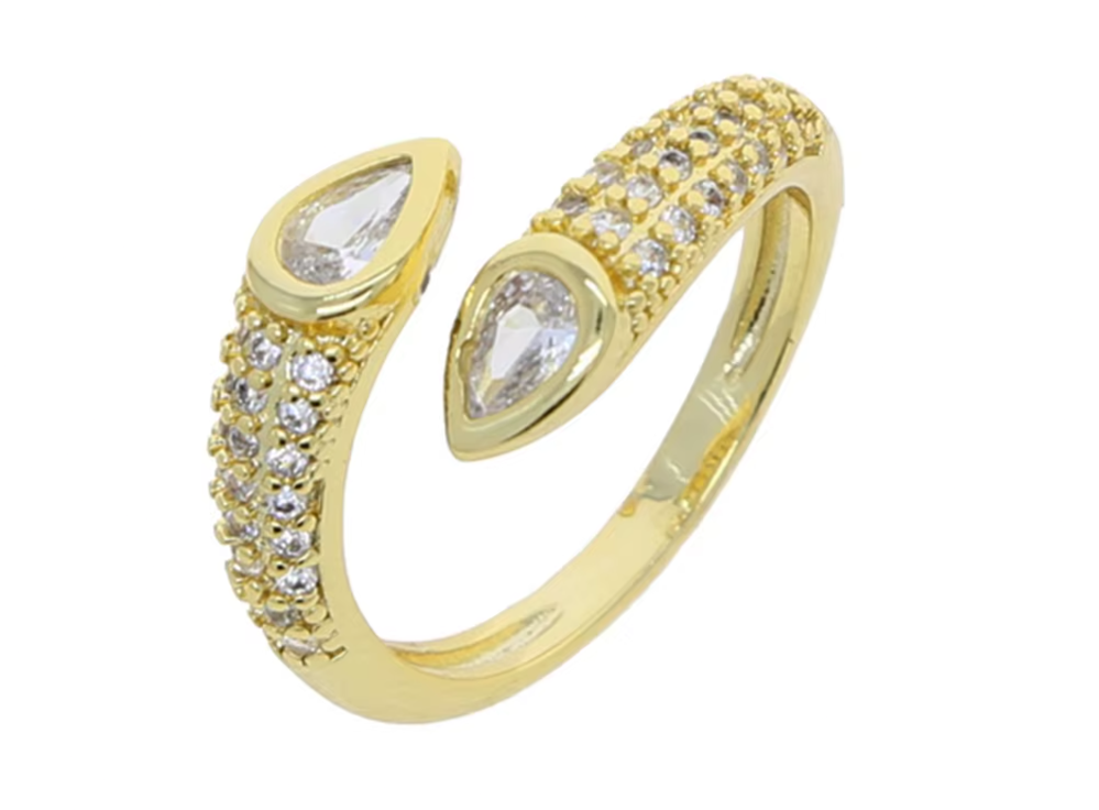 Shiny Pave Heart Ring