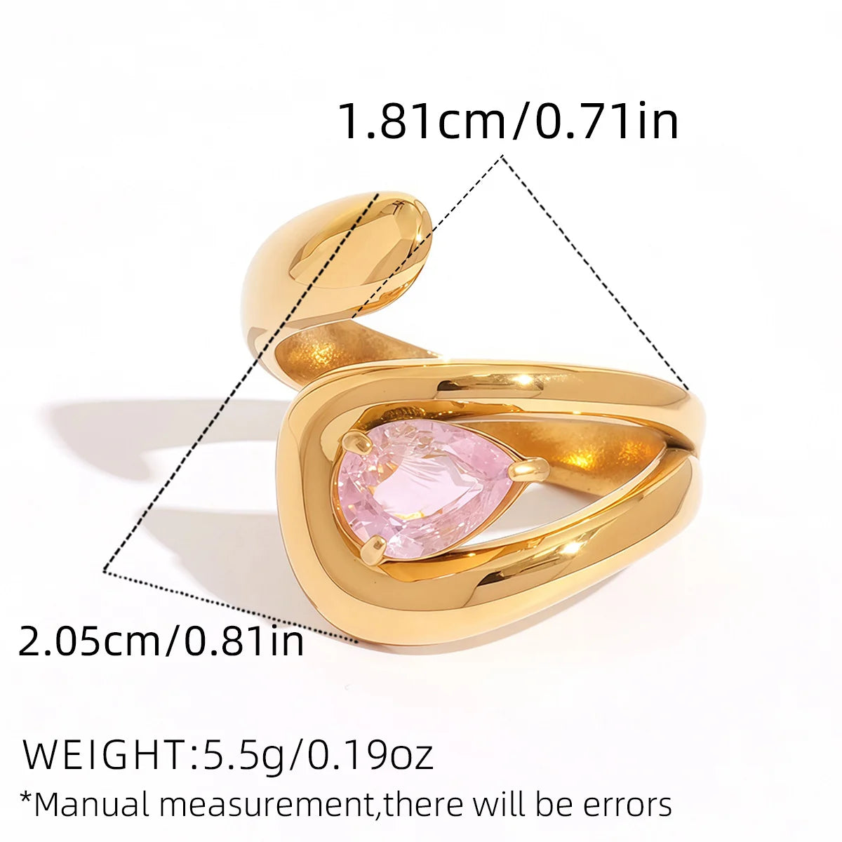 PVD Zircon Statement Ring