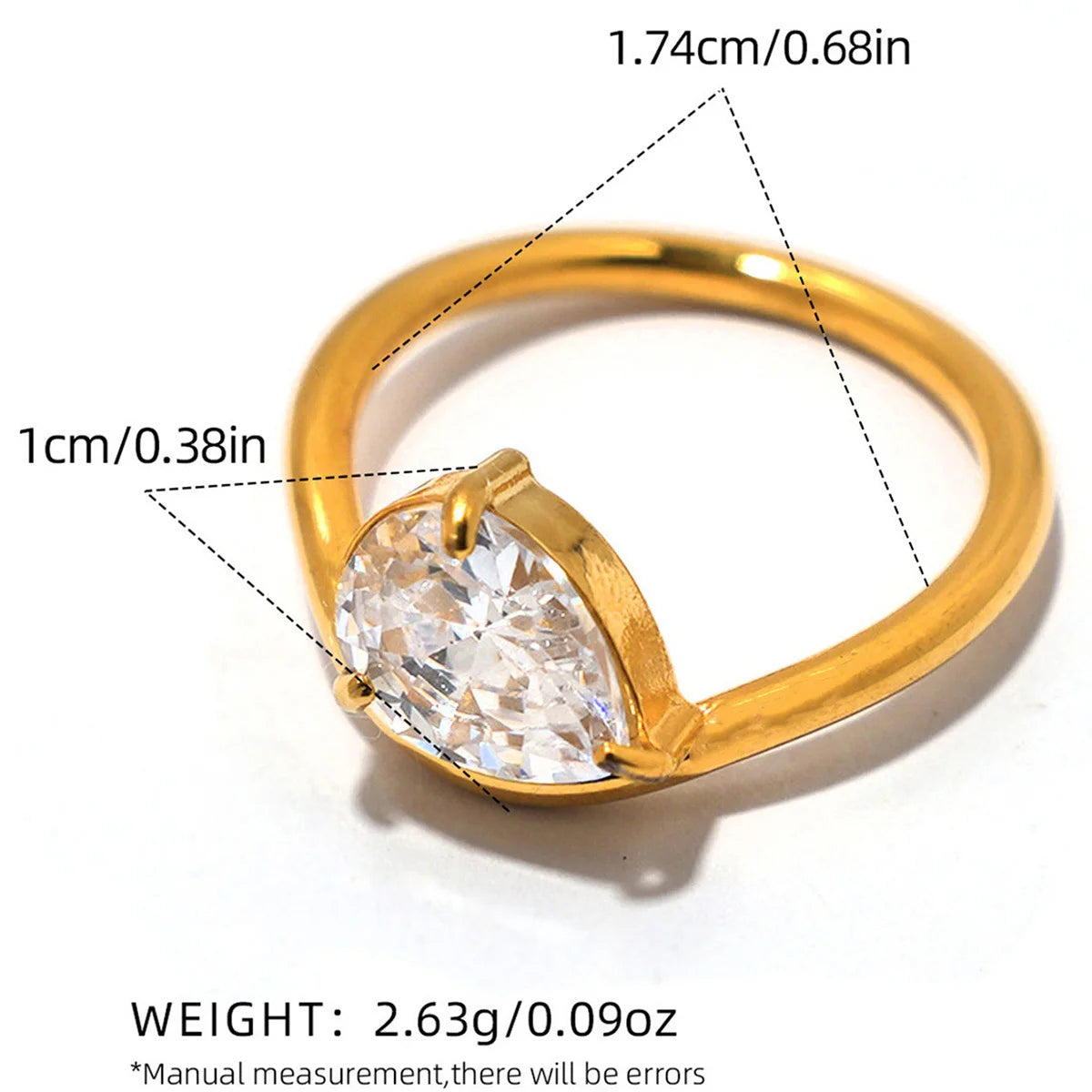 PVD Zircon Statement Ring