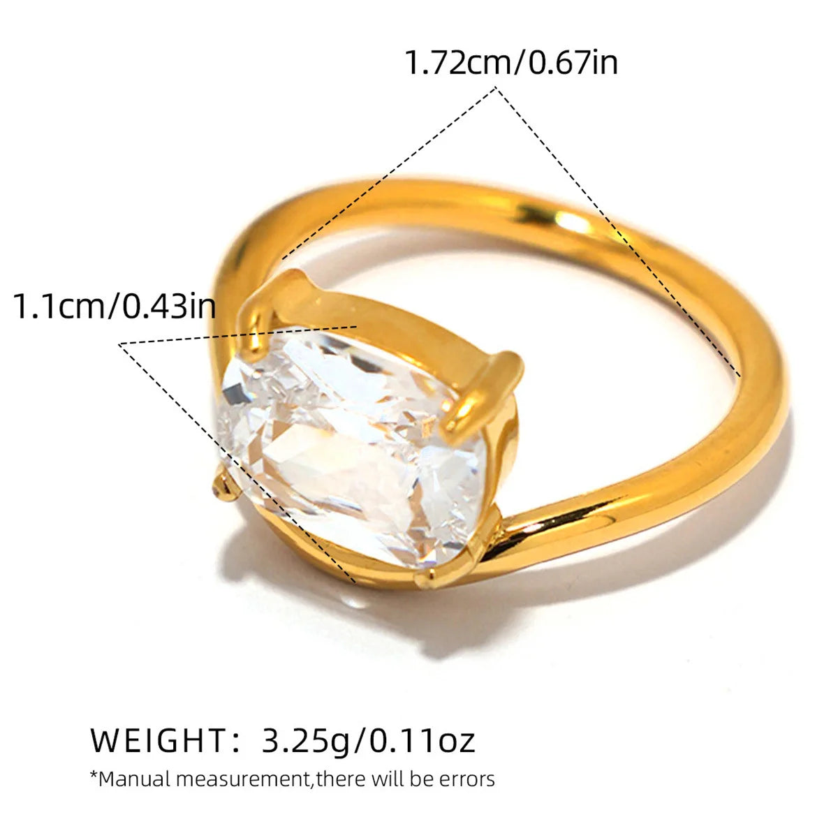 PVD Zircon Statement Ring