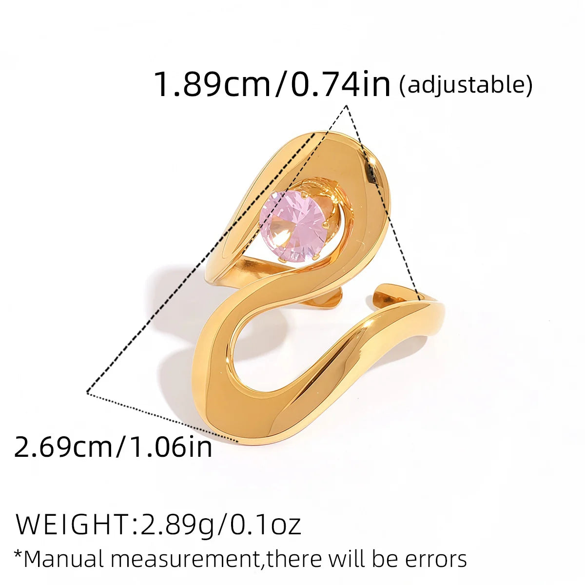 PVD Zircon Statement Ring