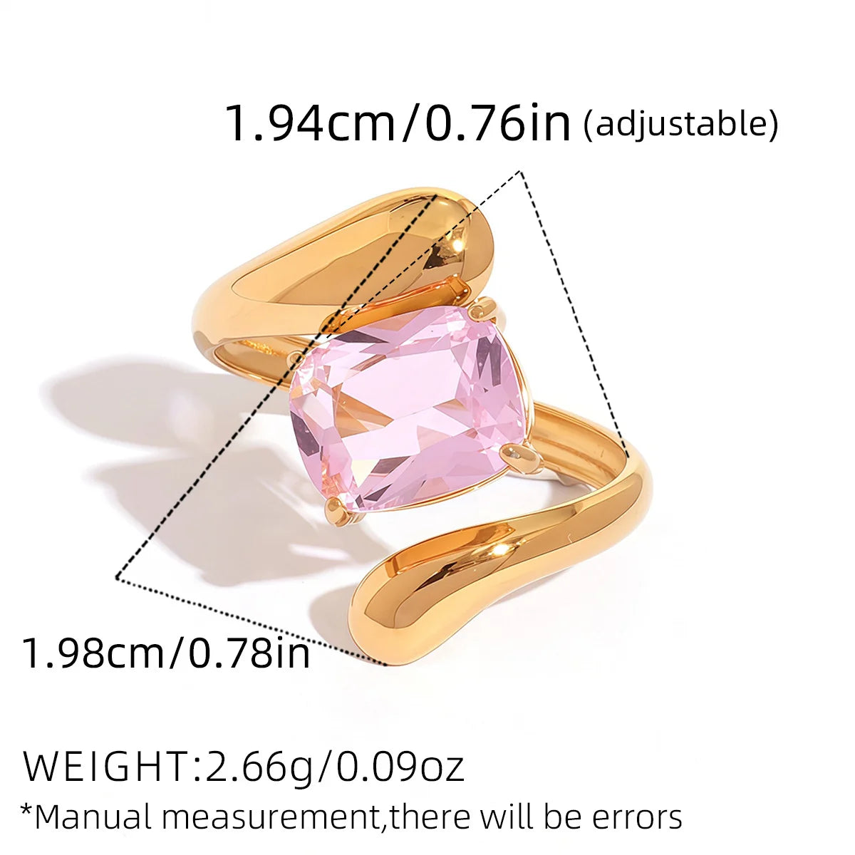 PVD Zircon Statement Ring