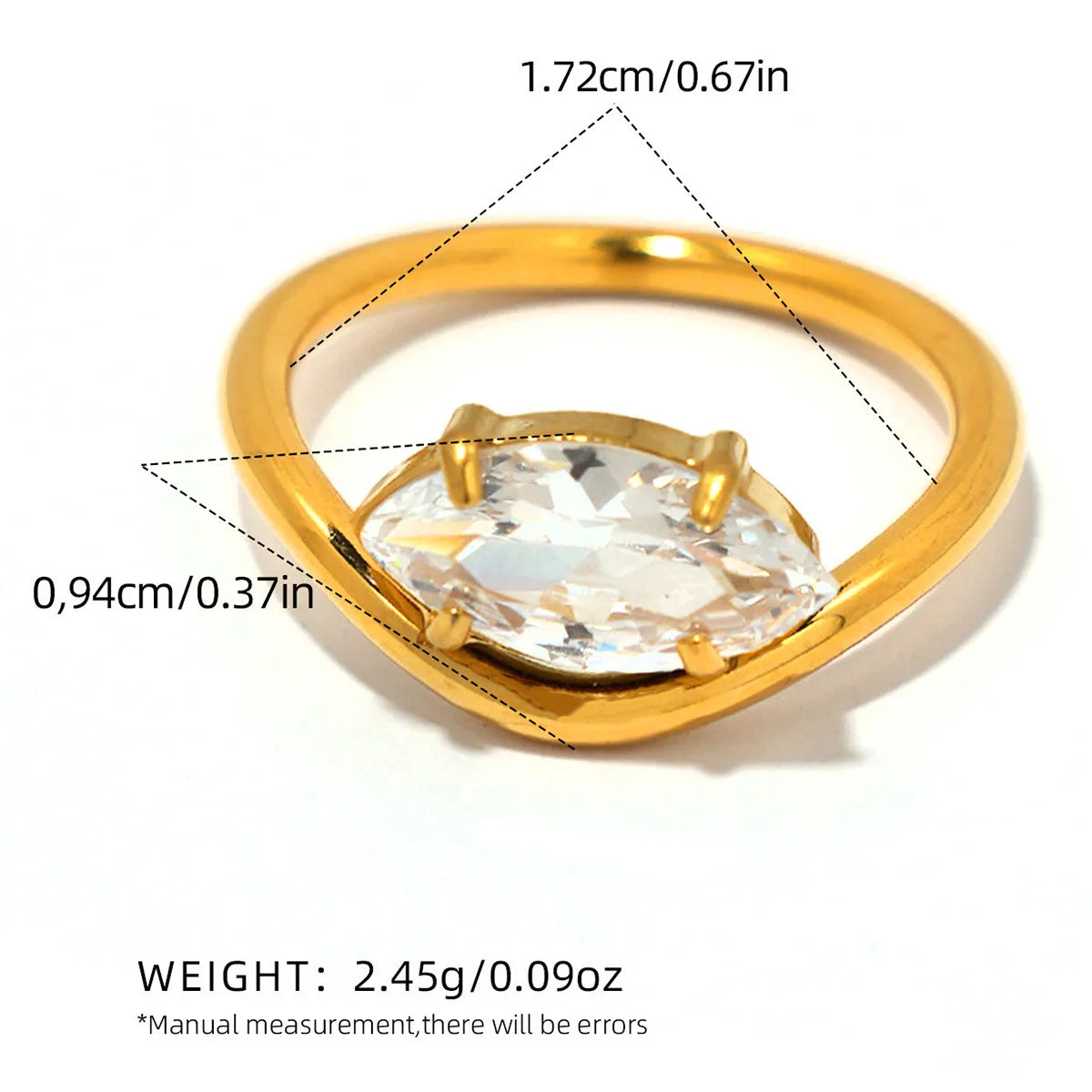 PVD Zircon Statement Ring