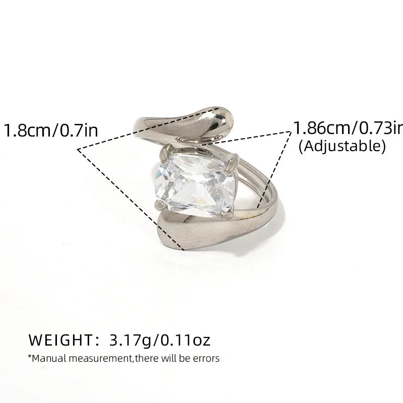 PVD Zircon Statement Ring