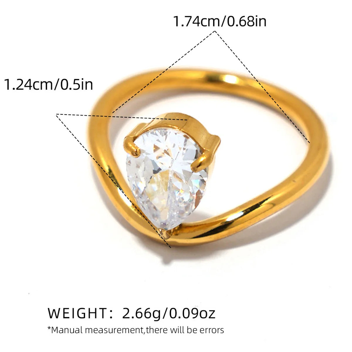 PVD Zircon Statement Ring