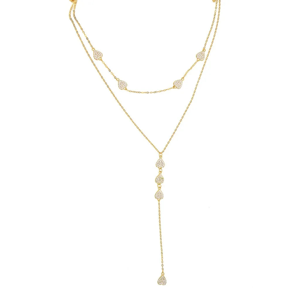 Rose Gold CZ Y-Necklace