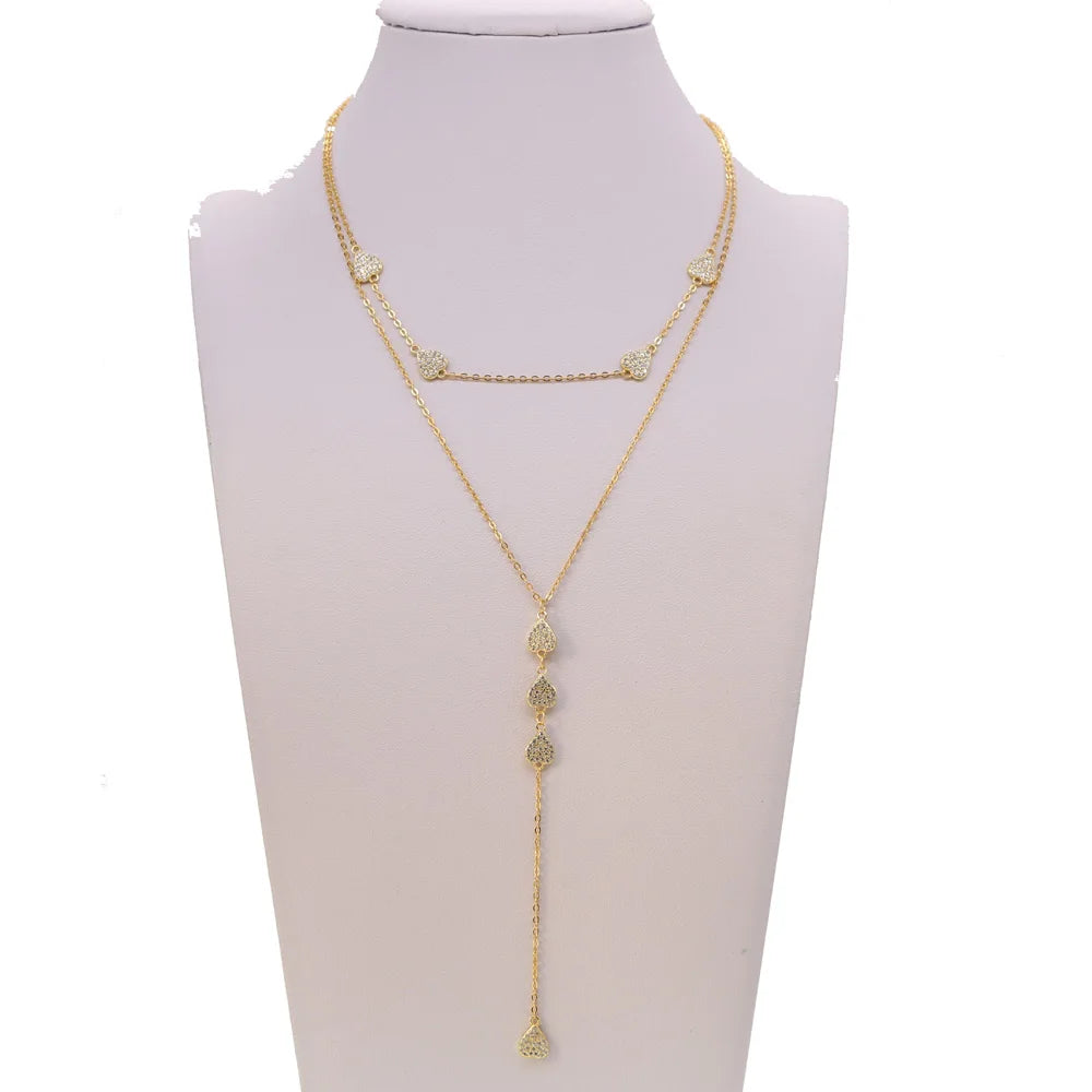 Rose Gold CZ Y-Necklace