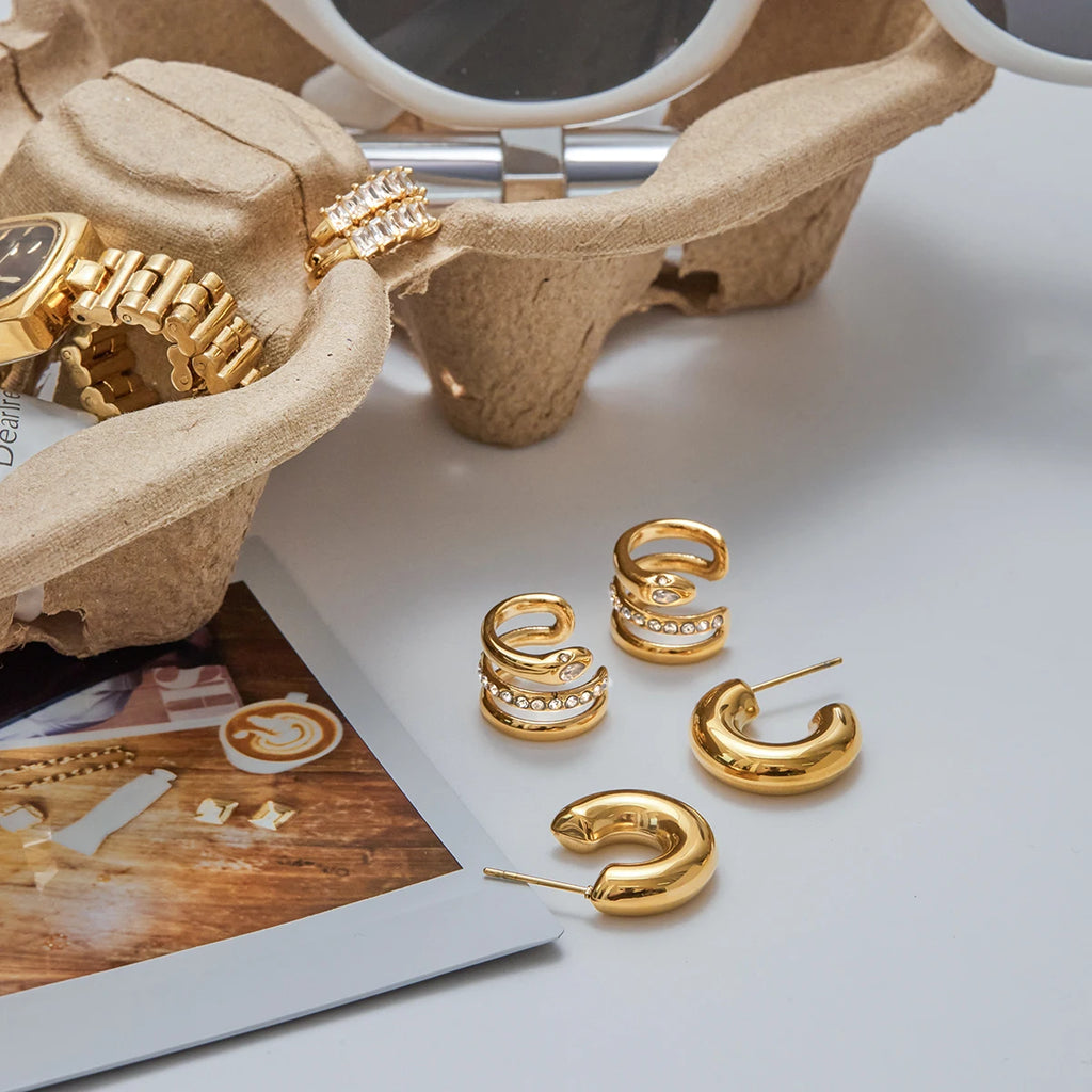 Zircon Spirit Snake Stud