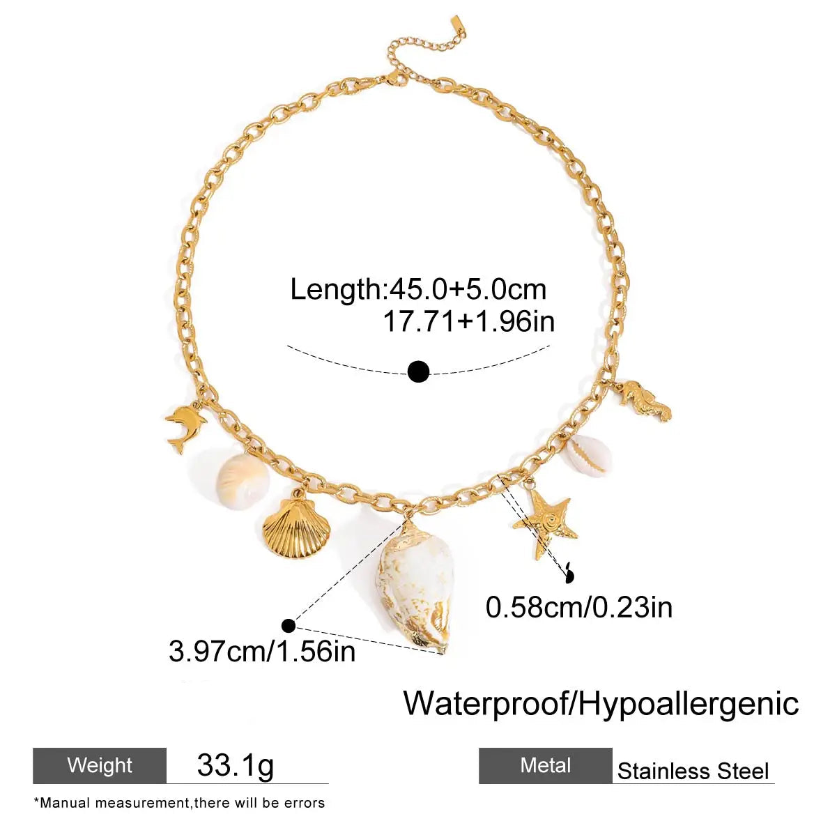 18K Conch Charm Necklace