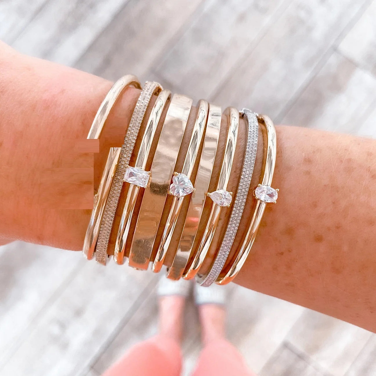 CZ Adjustable Geo Bangle