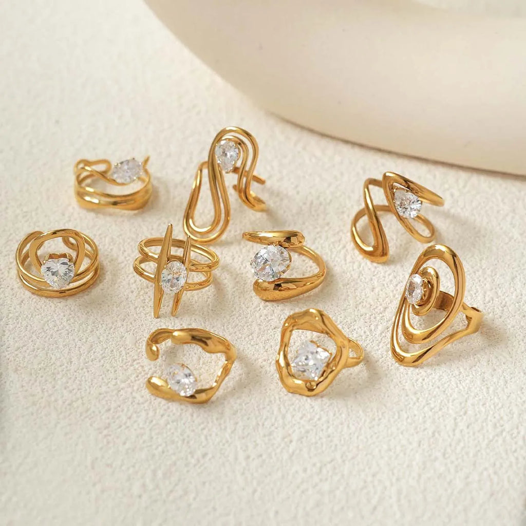 PVD Zircon Statement Ring