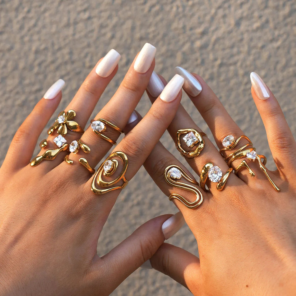 PVD Zircon Statement Ring