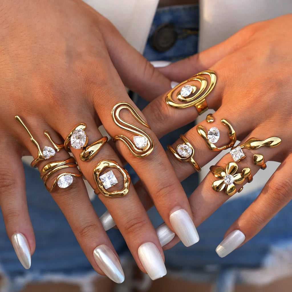 PVD Zircon Statement Ring