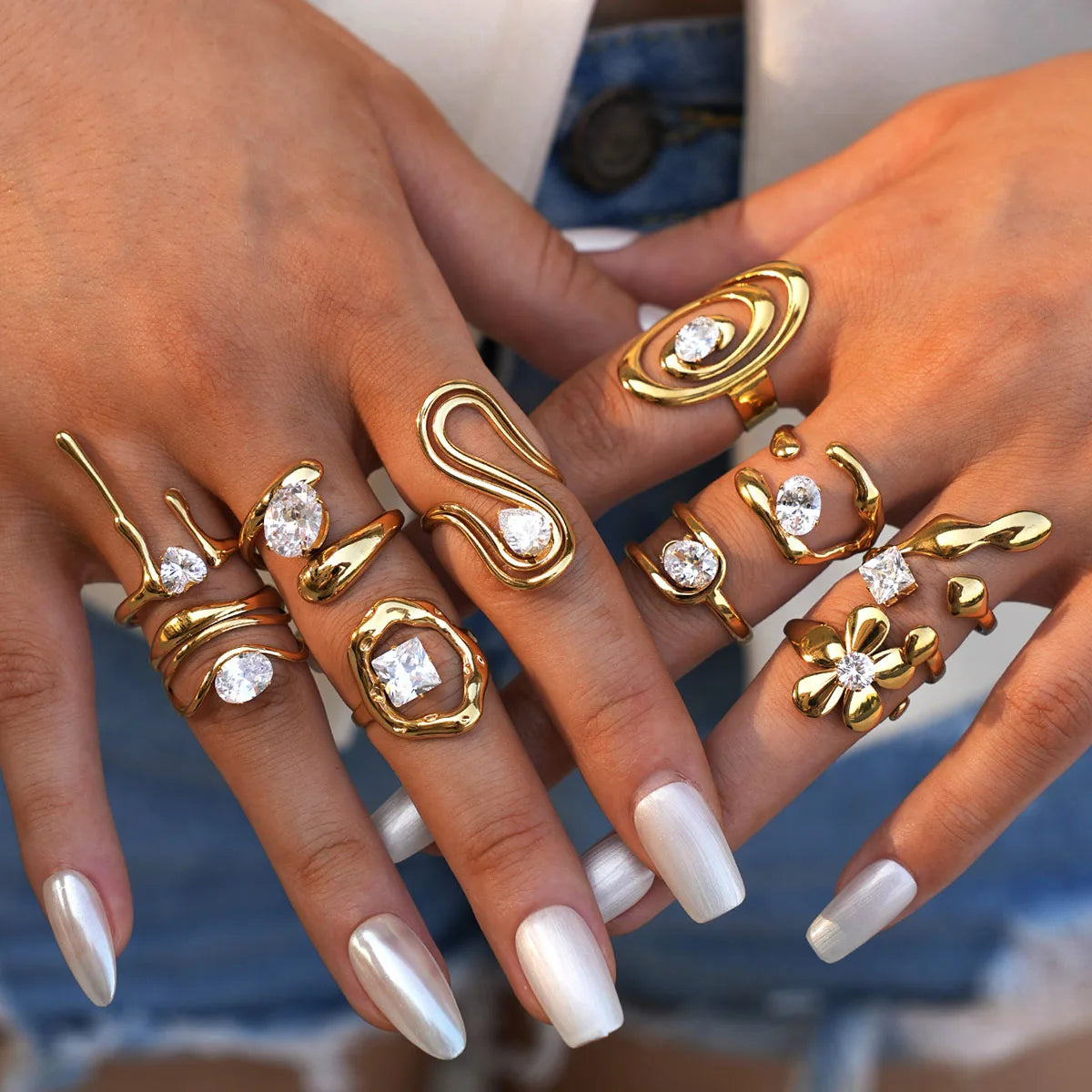 PVD Zircon Statement Ring