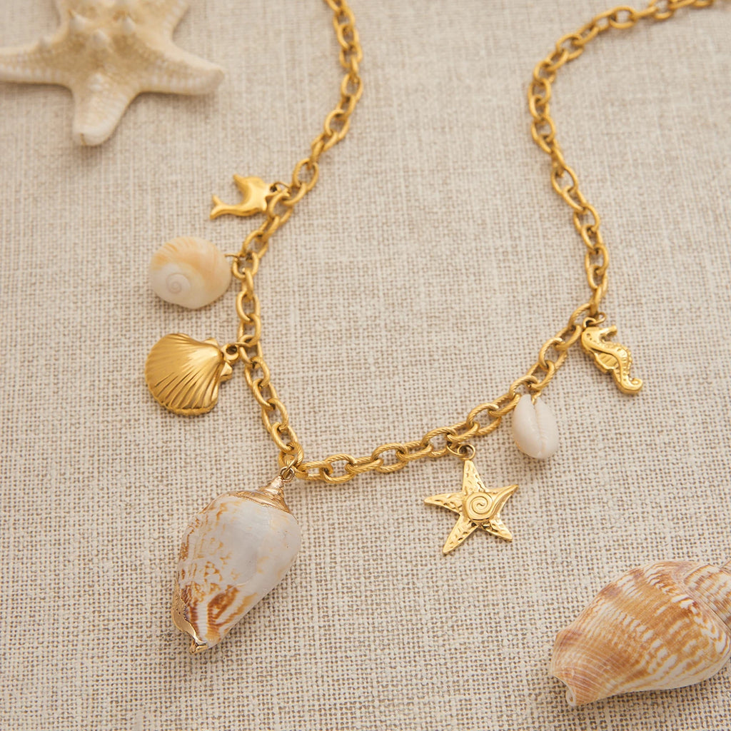 18K Conch Charm Necklace