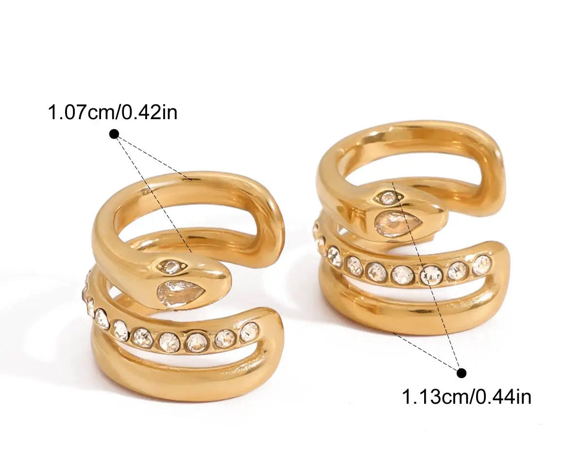 Zircon Spirit Snake Stud