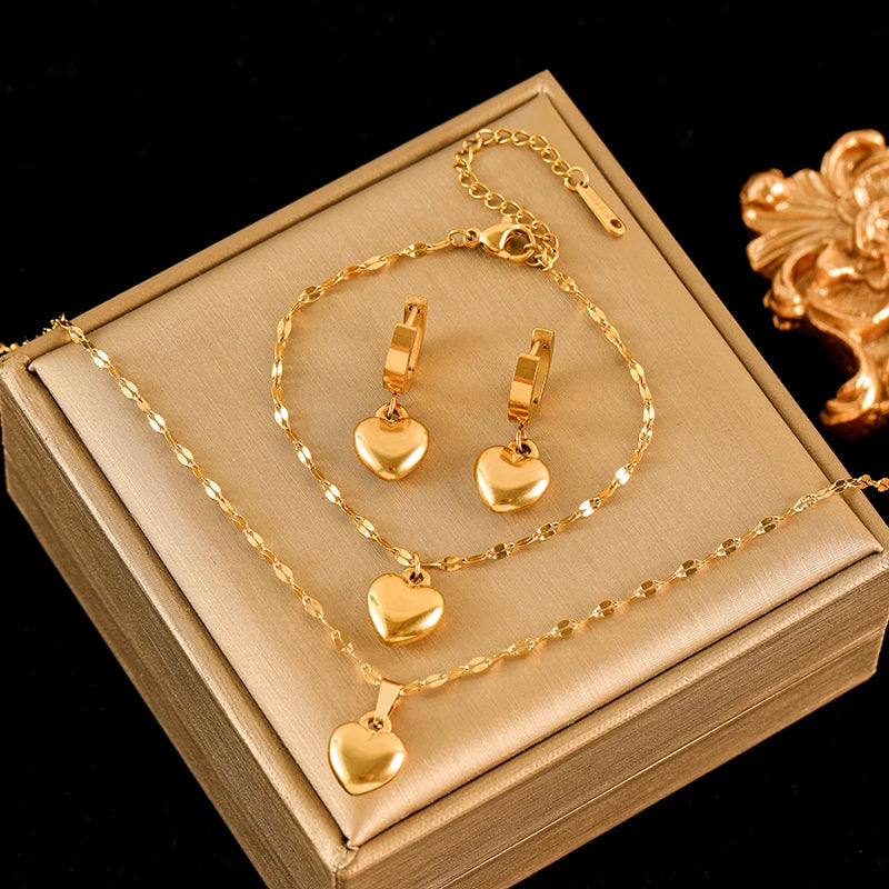 18K Heart Love Set