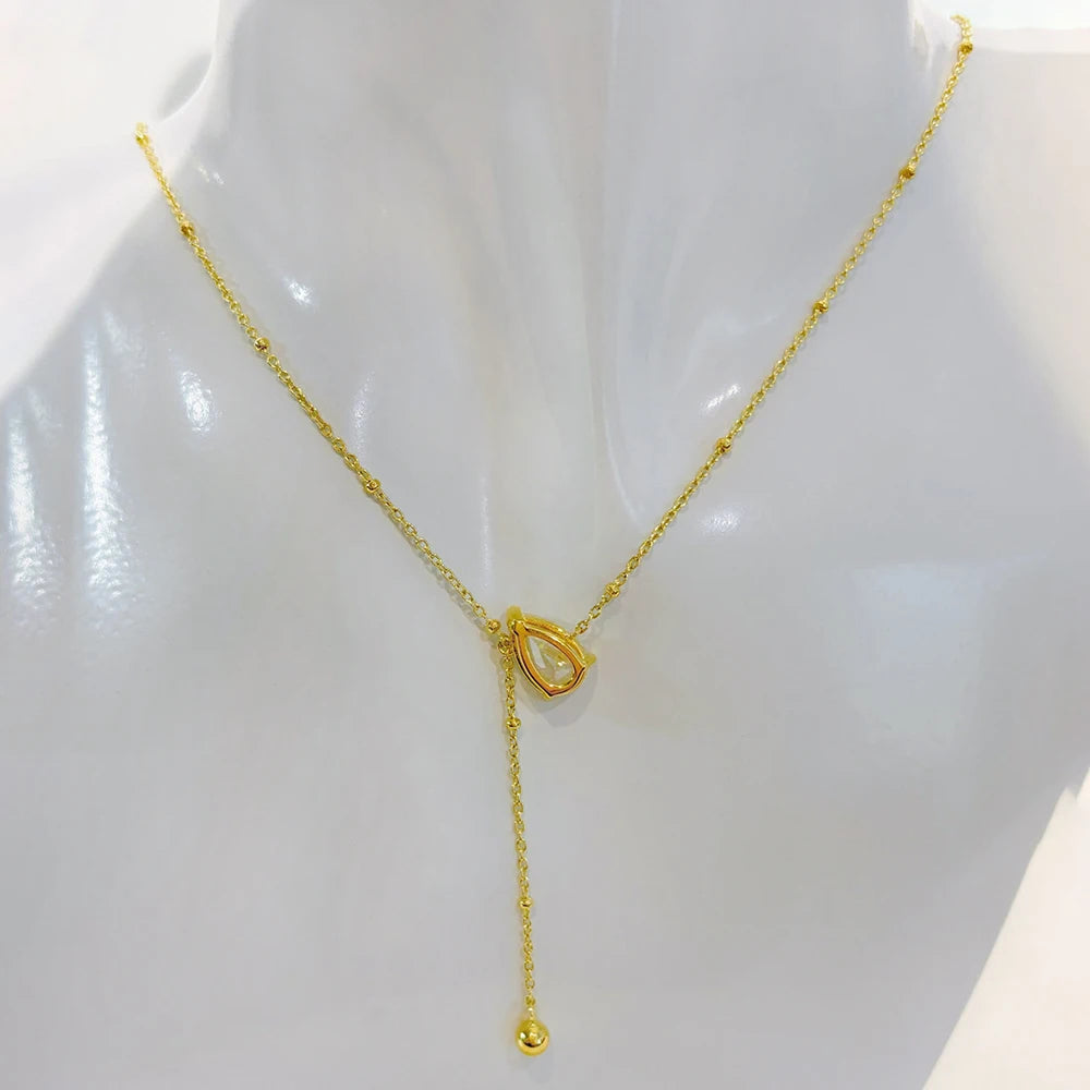 Moissanite Pear Drop Necklace