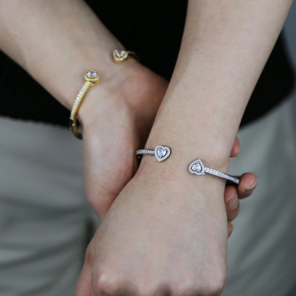 Pave Heart Cuff