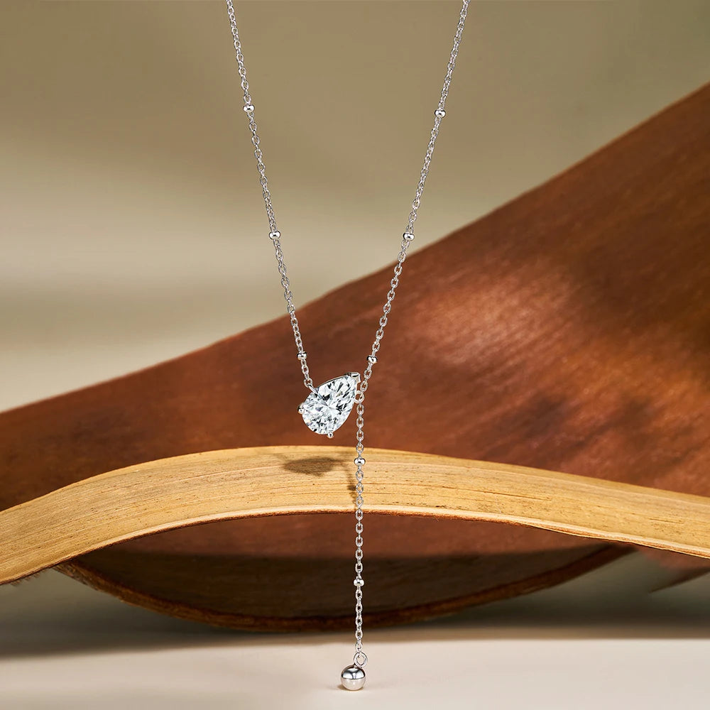 Moissanite Pear Drop Necklace