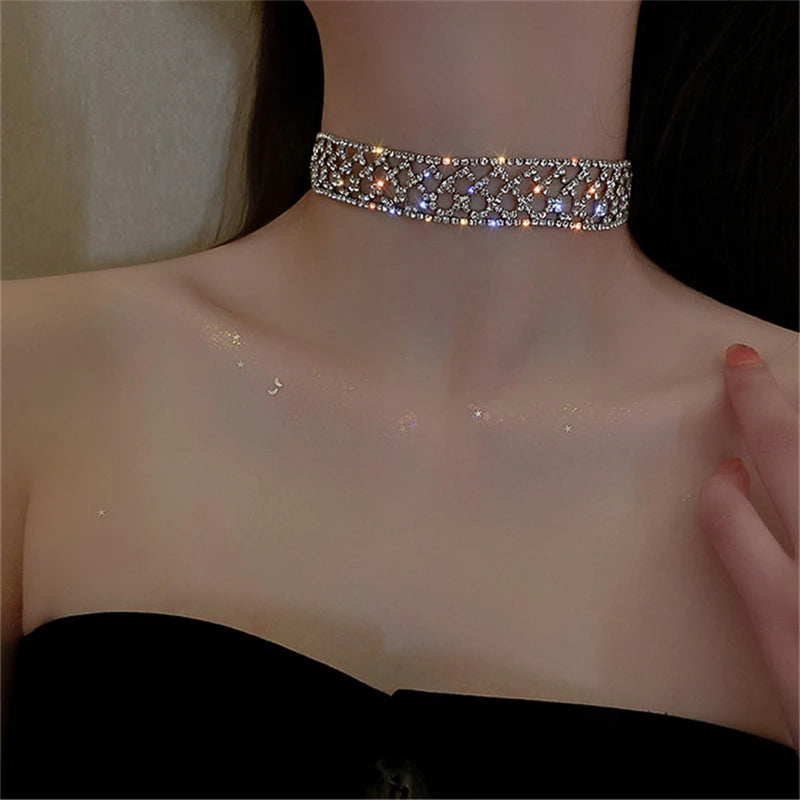 Crystal Mesh Choker