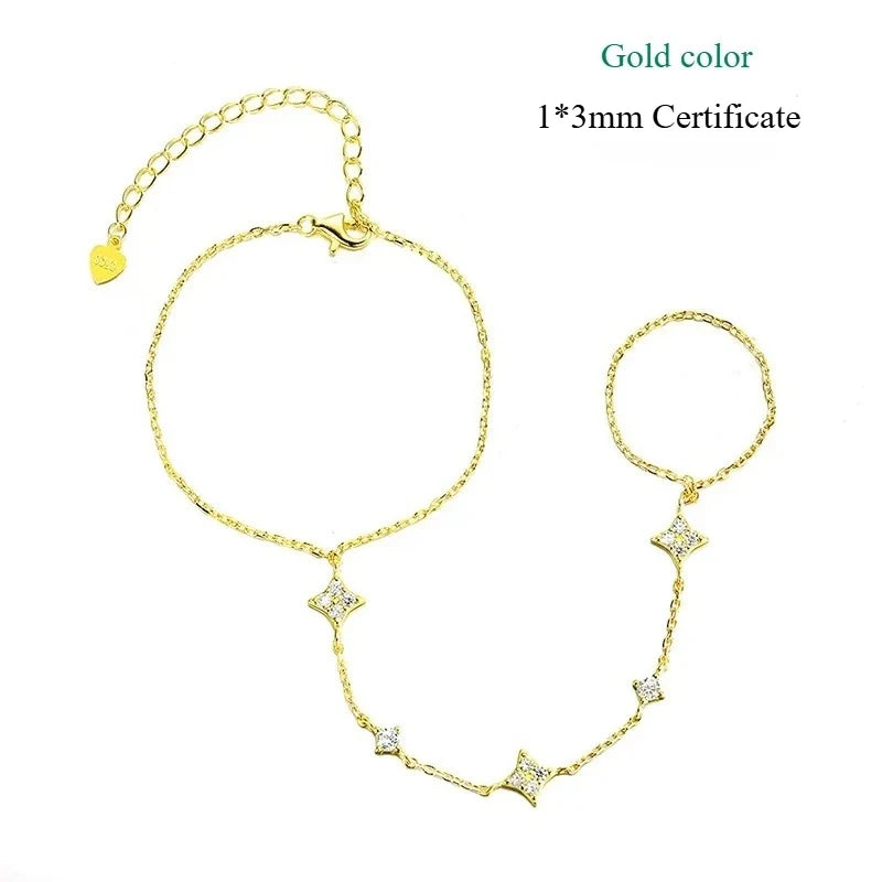 14K Moissanite Chain Bracelet