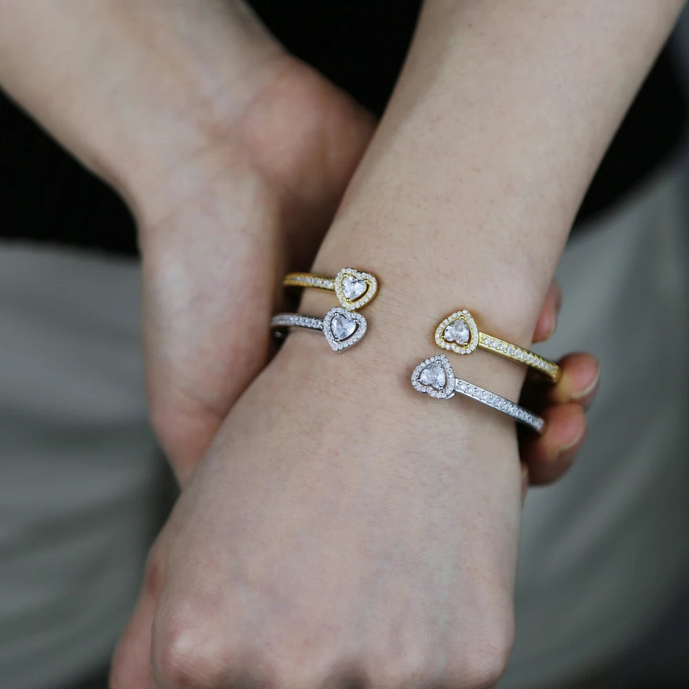 Pave Heart Cuff