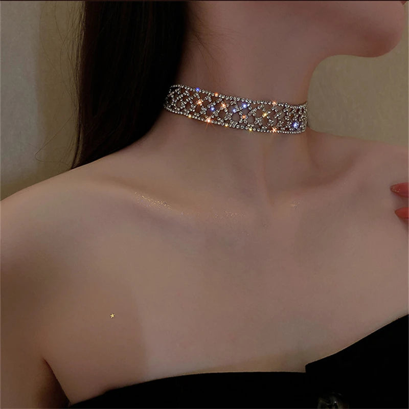 Crystal Mesh Choker