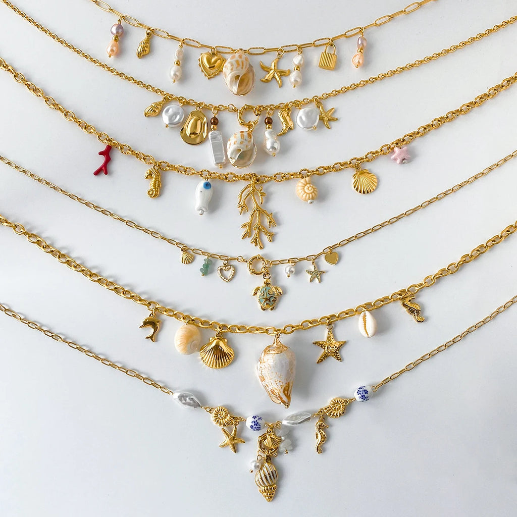 18K Conch Charm Necklace