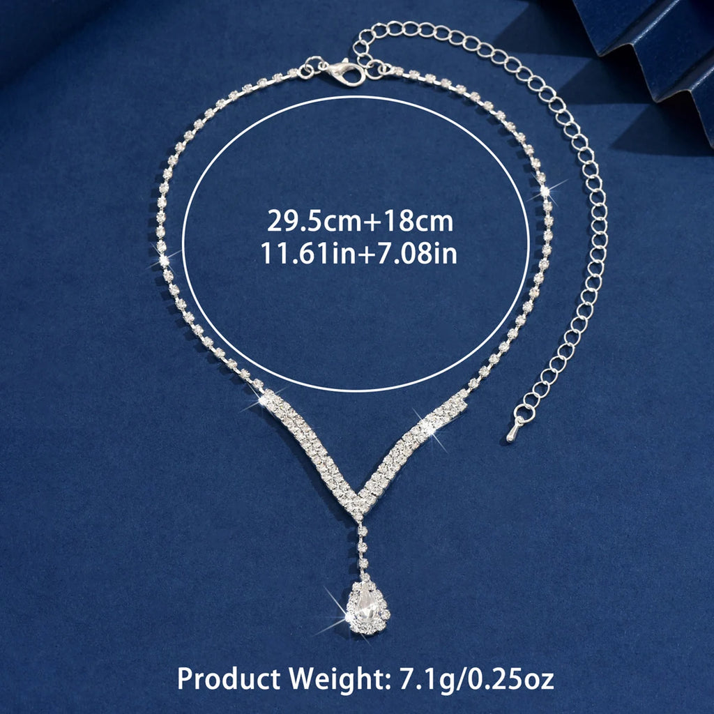 Rhinestone Water Drop Necklace