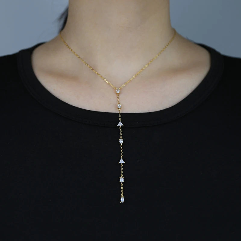 CZ Geometric Lariat
