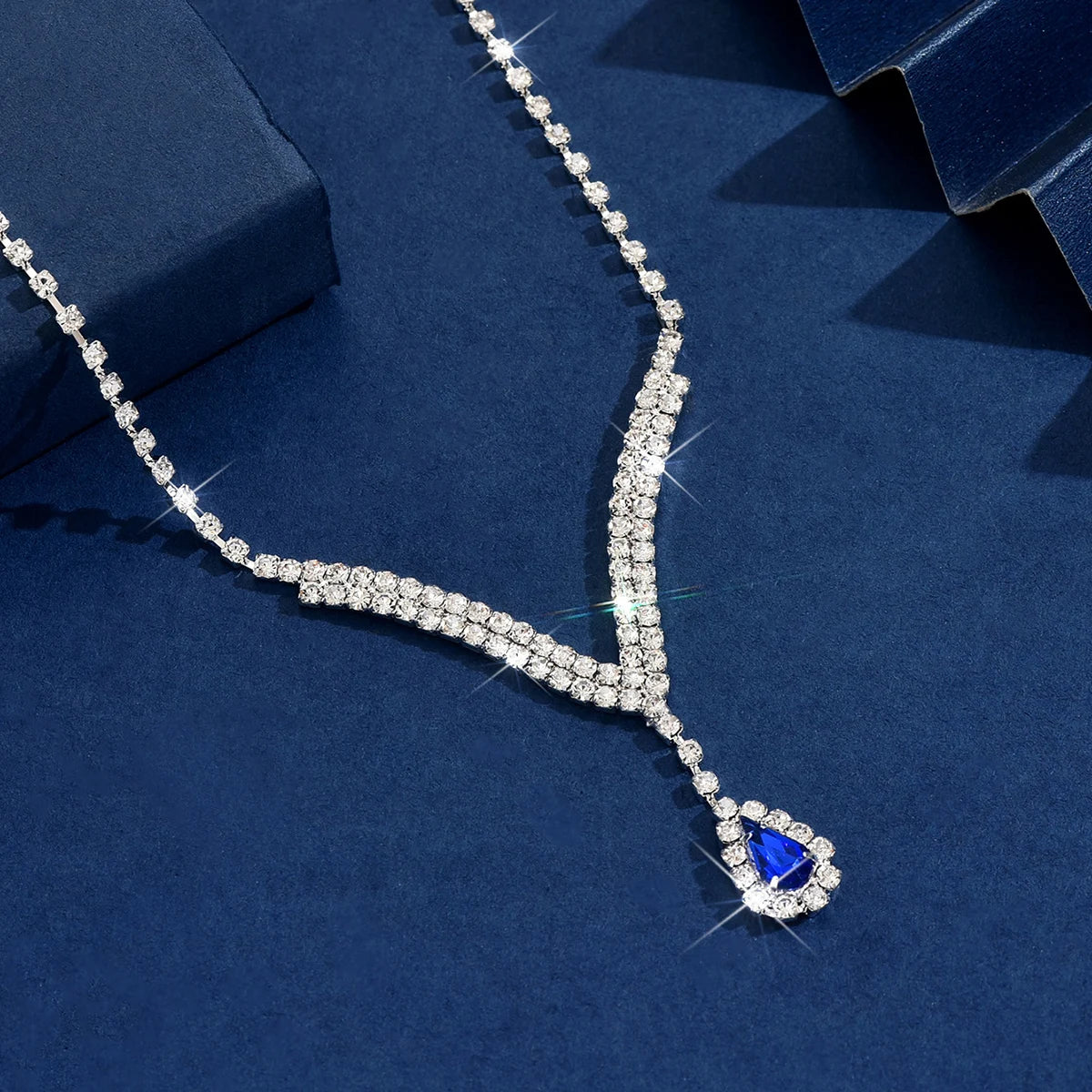 Rhinestone Water Drop Necklace