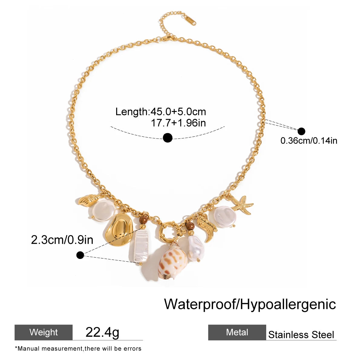 18K Conch Charm Necklace