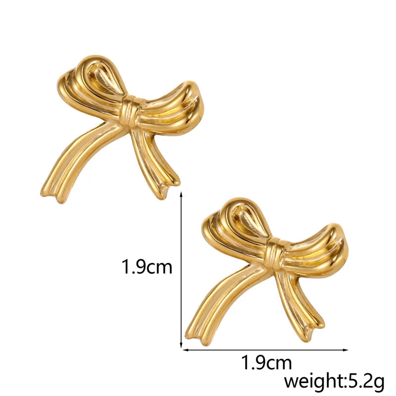 18K PVD Bow Studs