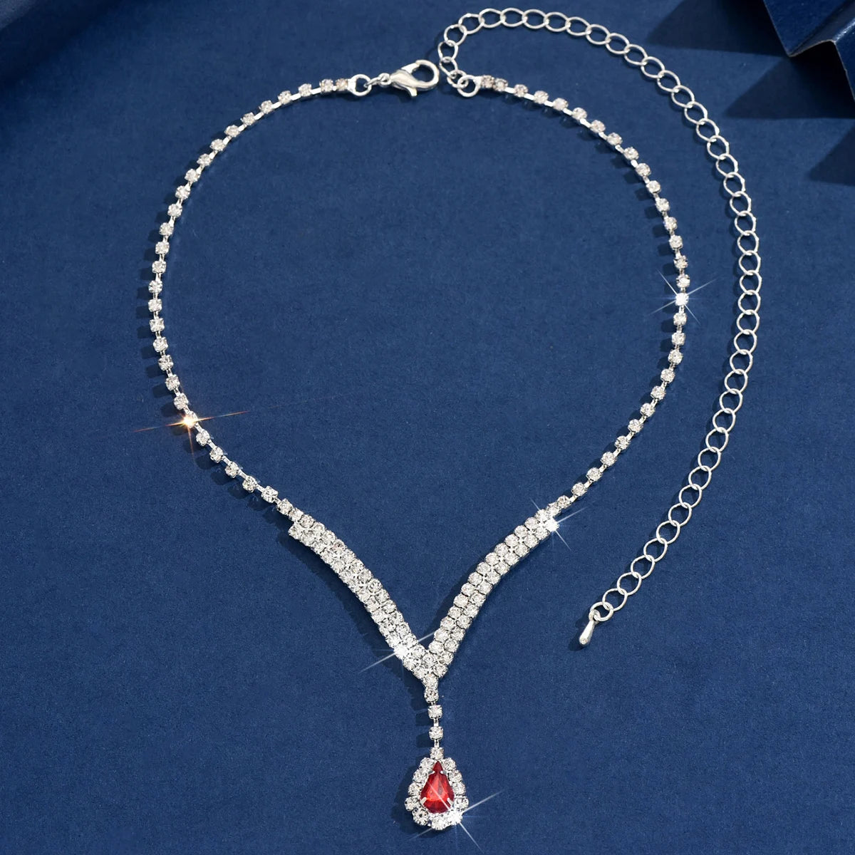 Rhinestone Water Drop Necklace