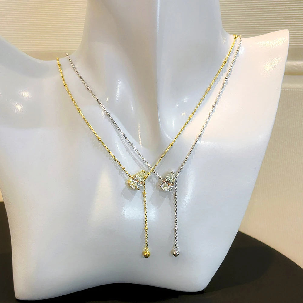 Moissanite Pear Drop Necklace