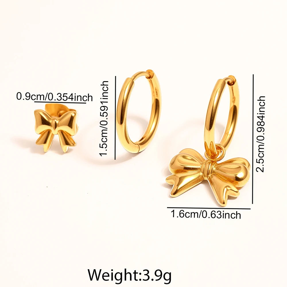 Stainless Bow Drop Set