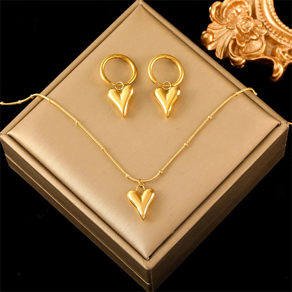 18K Heart Love Set