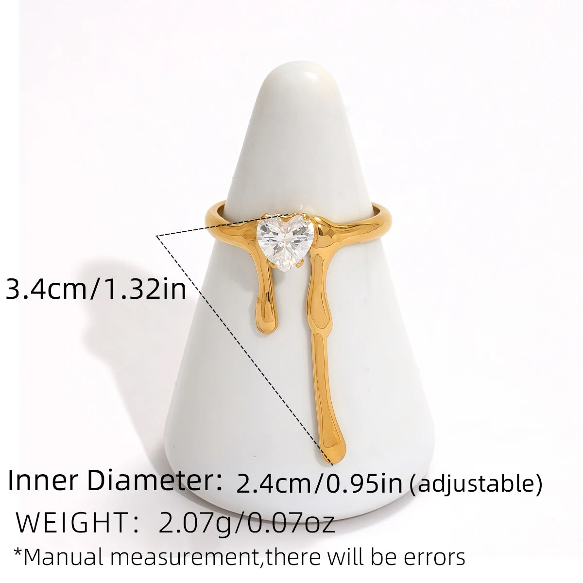 PVD Zircon Statement Ring