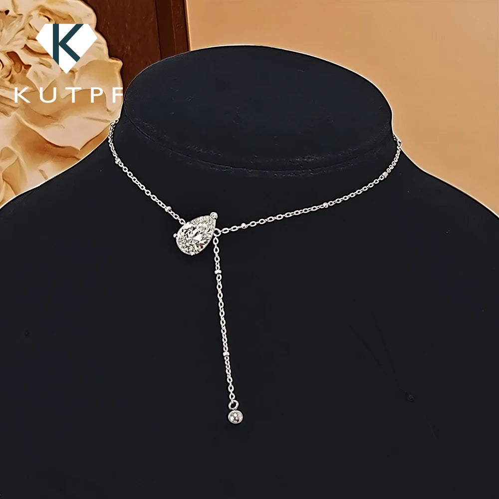 Moissanite Pear Drop Necklace