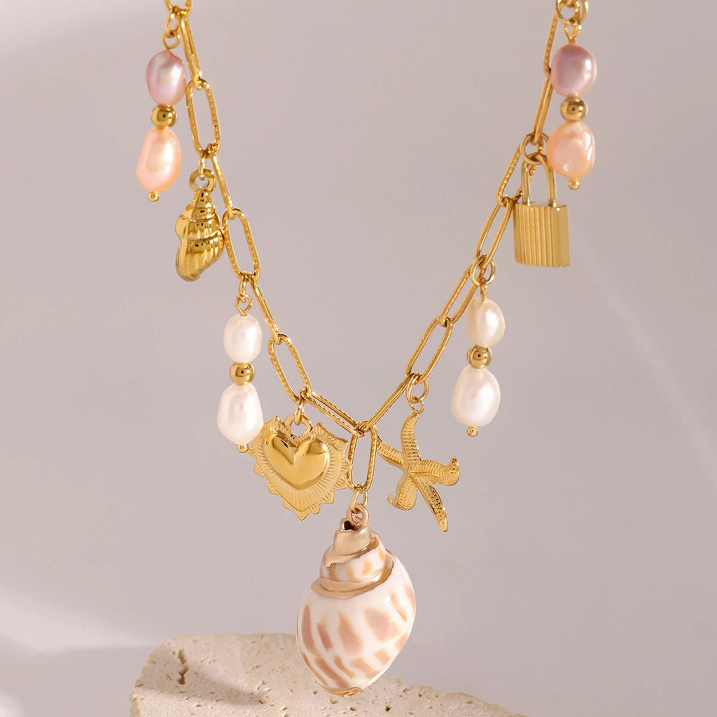 18K Conch Charm Necklace