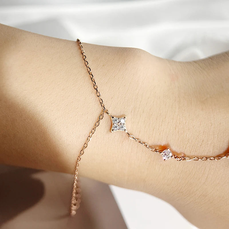 14K Moissanite Chain Bracelet