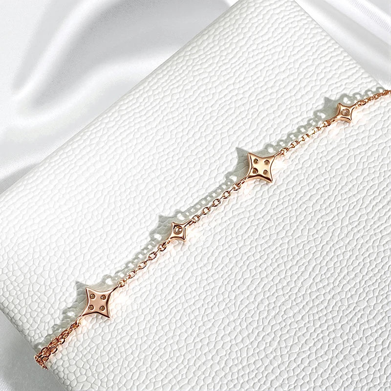 14K Moissanite Chain Bracelet