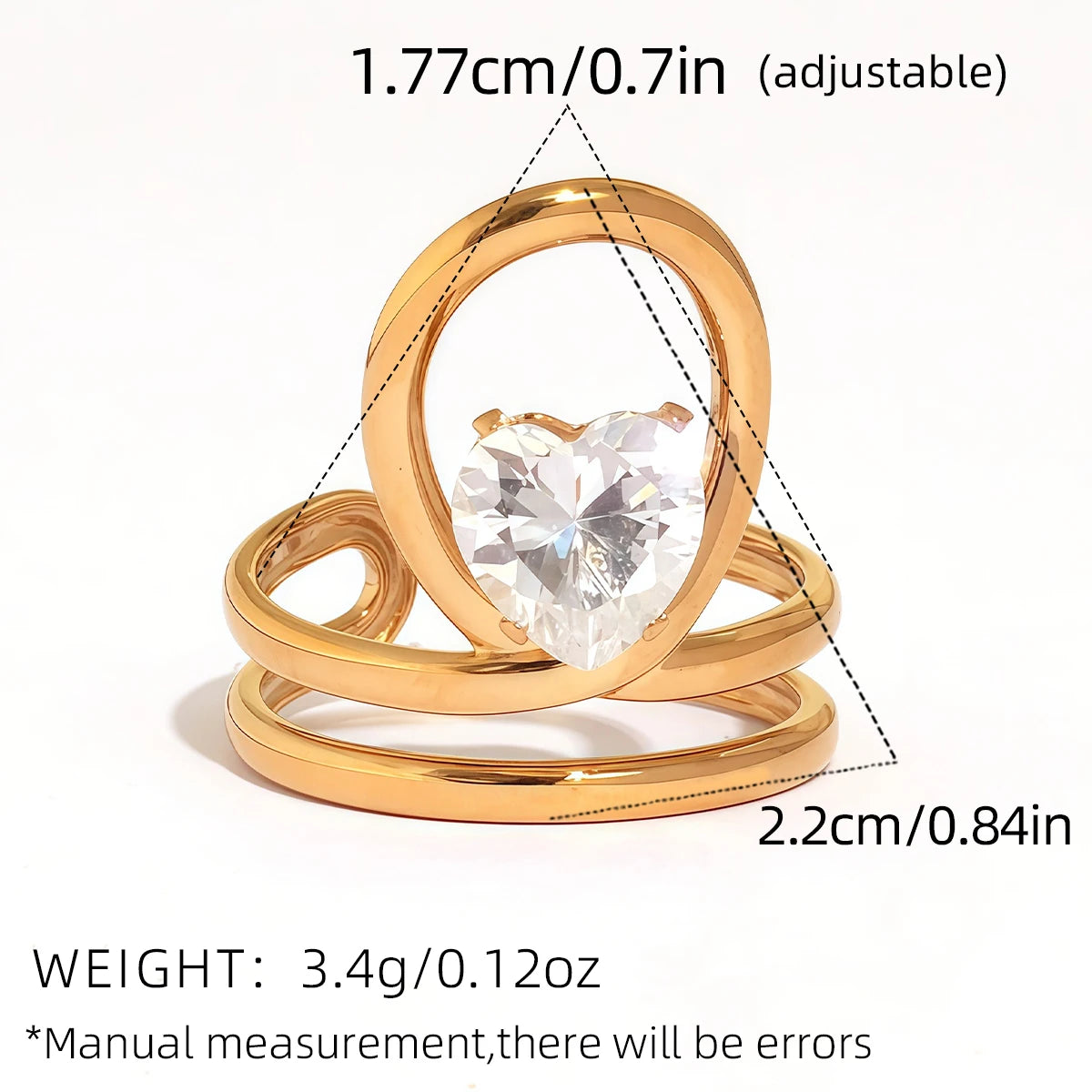 PVD Zircon Statement Ring