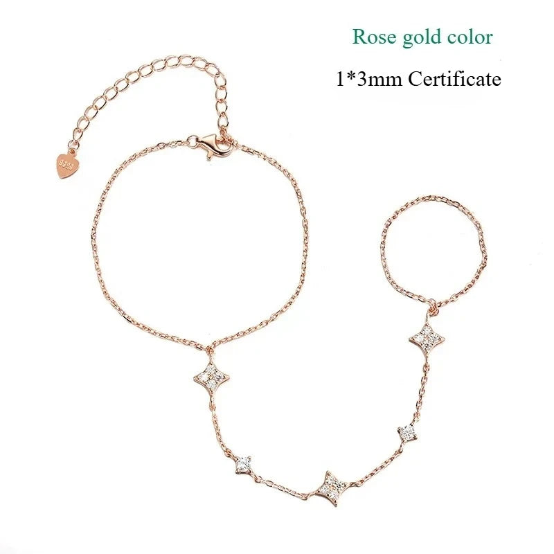 14K Moissanite Chain Bracelet