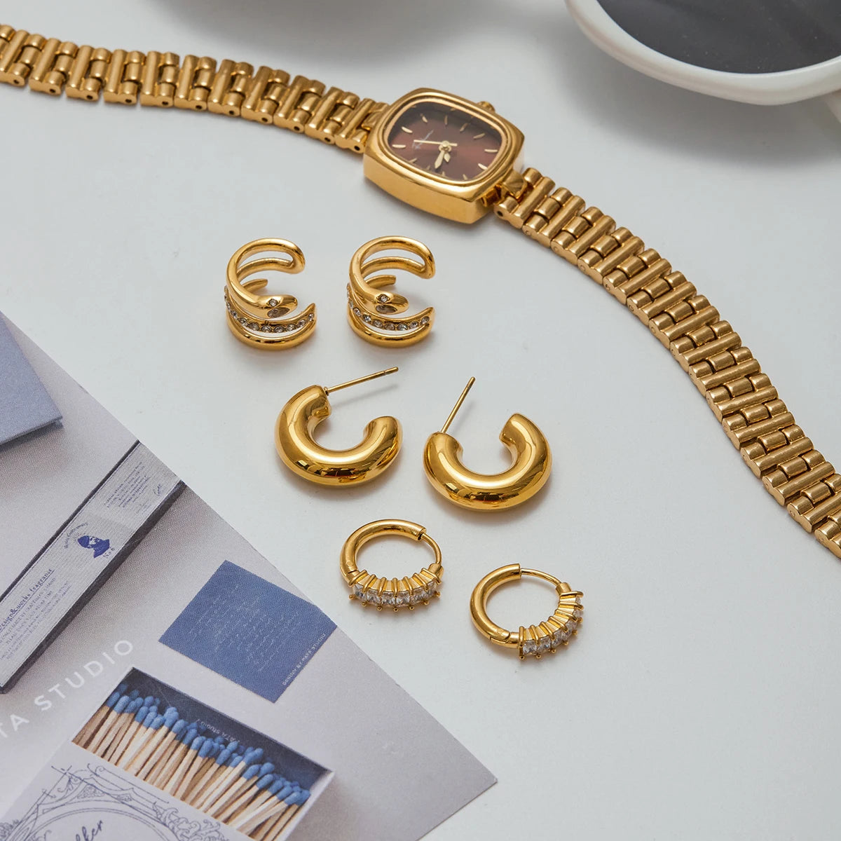 Zircon Spirit Snake Stud