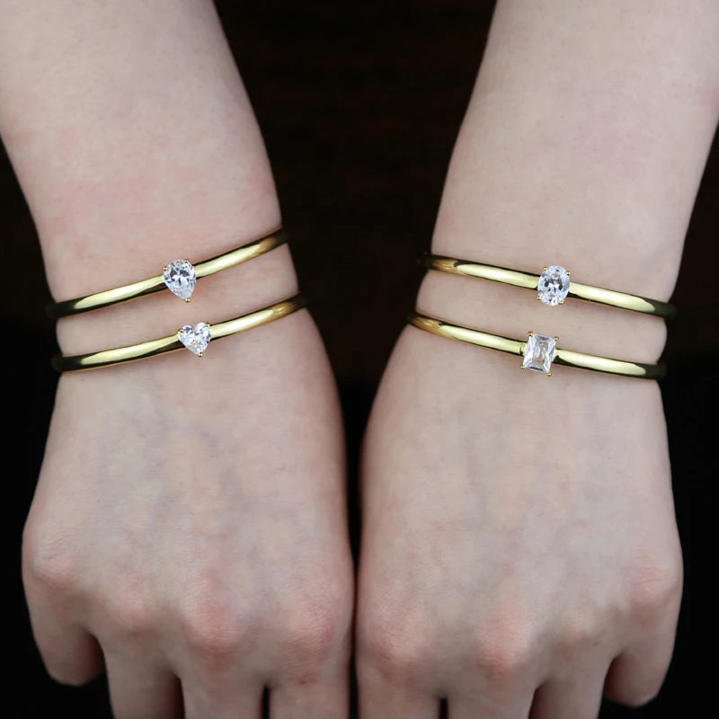 CZ Adjustable Geo Bangle