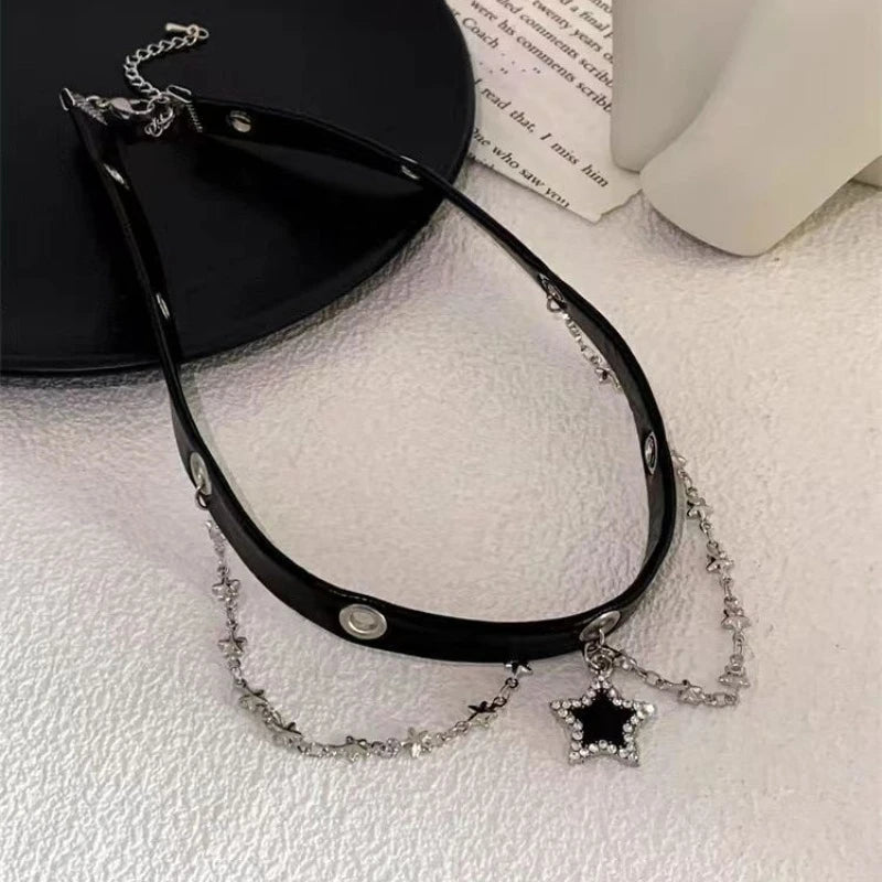 Y2K Gothic Star Choker