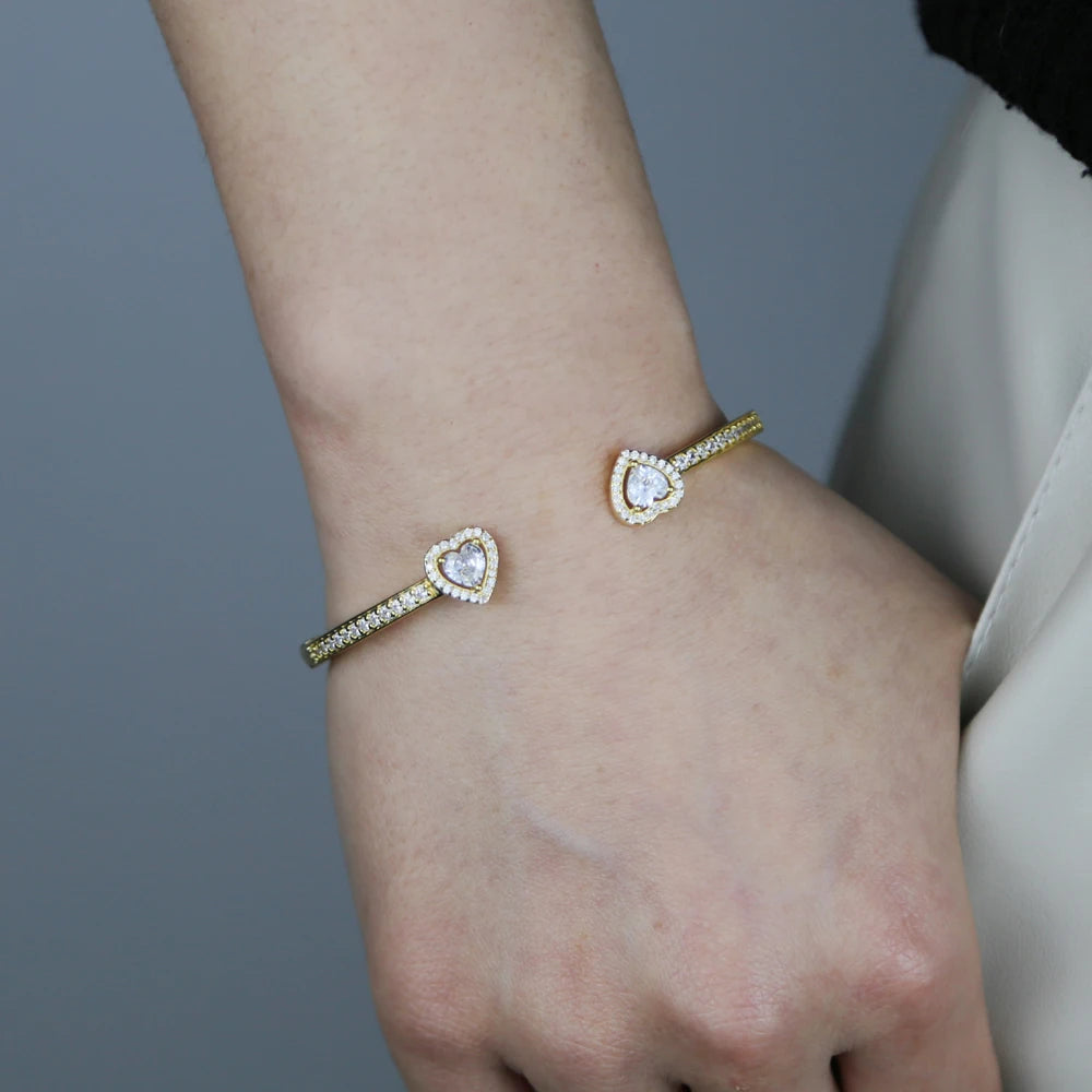 Pave Heart Cuff